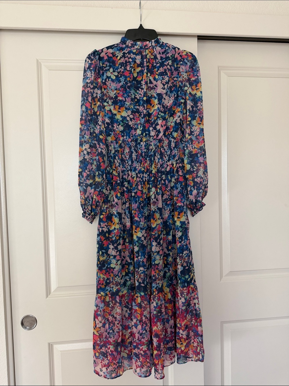 Eliza J Navy Floral watercolor Tie-Front Maxi Dress size 2 like new - Picture 8 of 8